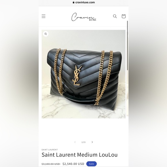 ❌SOLD❌ New Saint Laurent YSL Loulou Medium Leather Handbag Black Gold Hardware - Picture 16 of 16